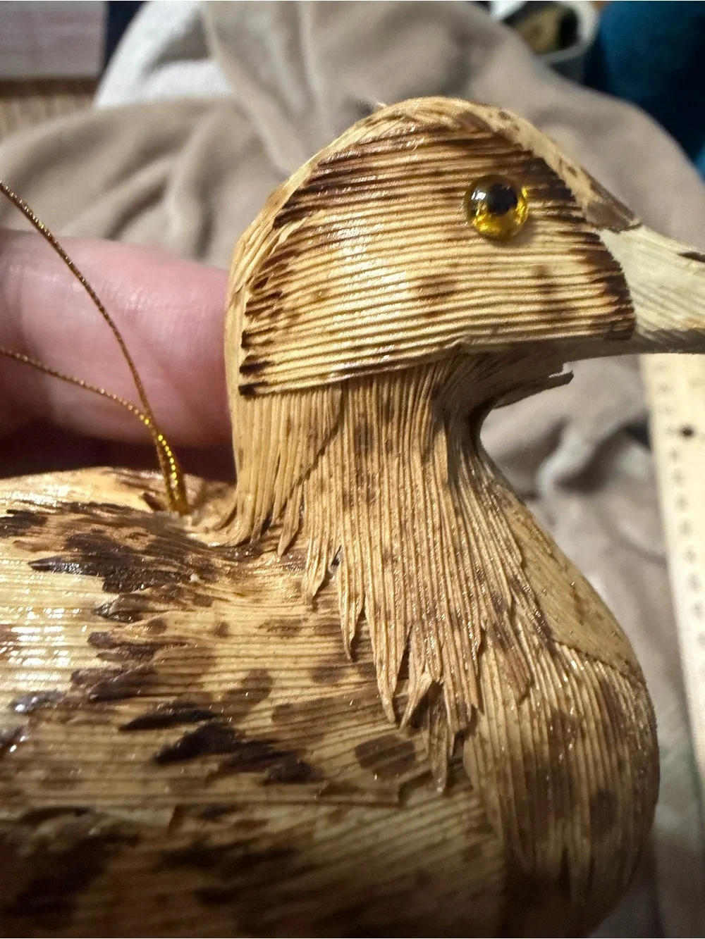 Natural Brown Decorative Bird Ornament